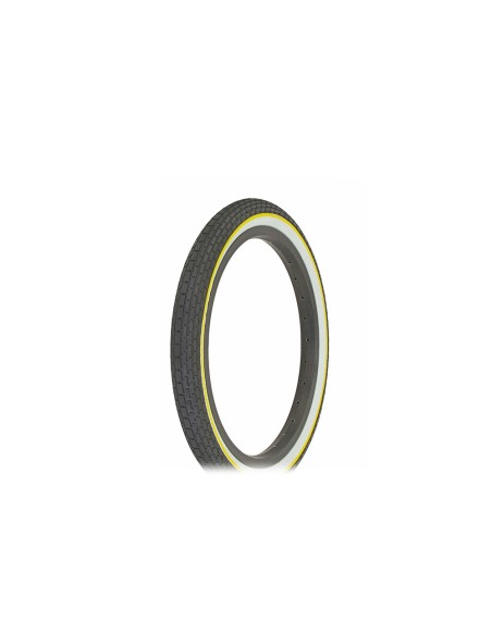 Tire 16 x 1.75 Black/White Side Wall Yellow Line HF-120A.